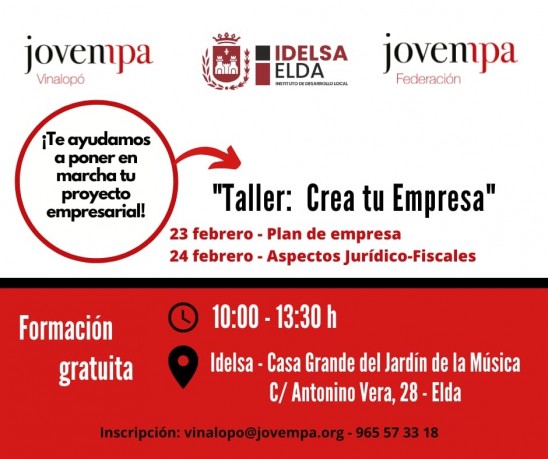 El Ayto de Elda inicia su programa de actividades con una conferencia y un taller para impulsar la creación de nuevas empresas